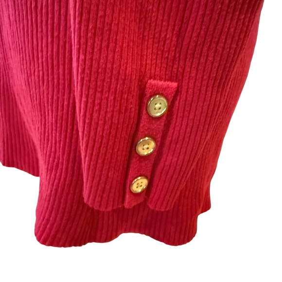 Lane Bryant Womens Size 18 Red Ribbed 3/4 Button Sleeve Pullover Sweater Work - Picture 7 of 11